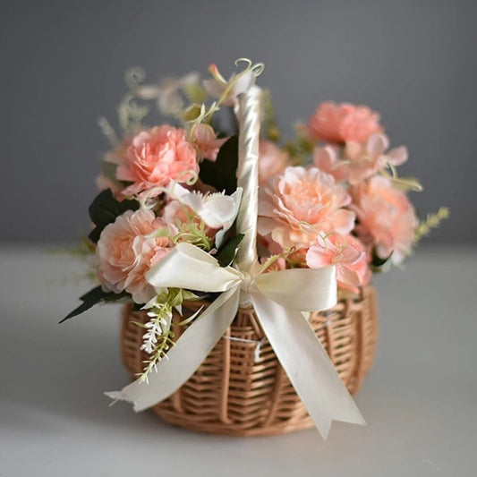 Woven Rattan Flower Basket
