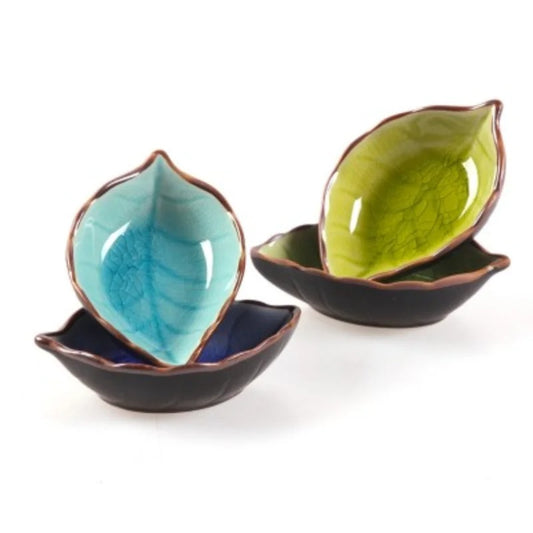 Leaf-Shaped Ceramic Sauce Dish