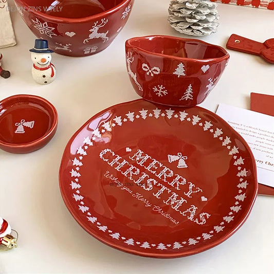 Red Christmas Ceramic Set