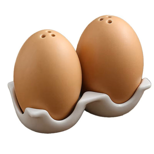 Ceramic Egg Salt and Pepper Shaker Set