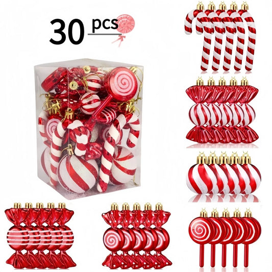 Candy Lollipop Christmas Tree Ornaments Set