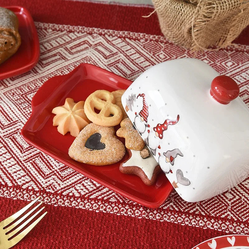 Santa Claus Ceramic Butter & Snack Dish