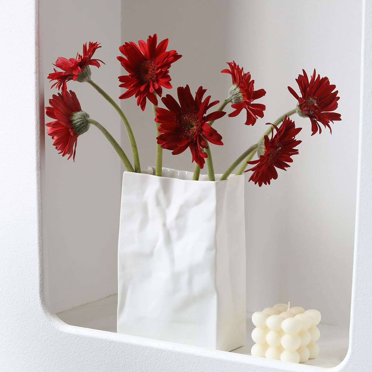Paper Bag Style Ceramic Vase