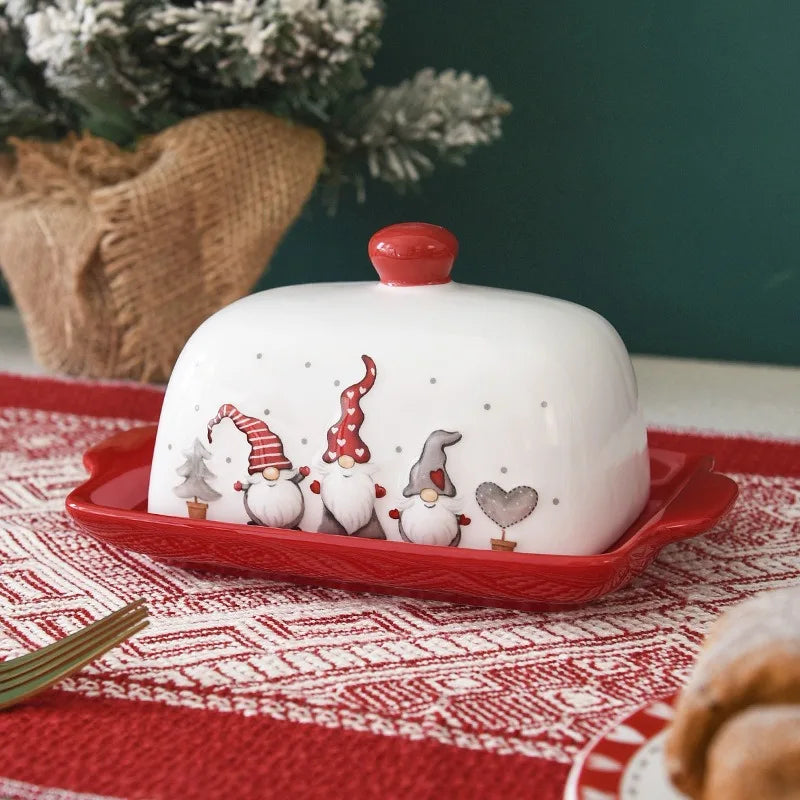 Santa Claus Ceramic Butter & Snack Dish