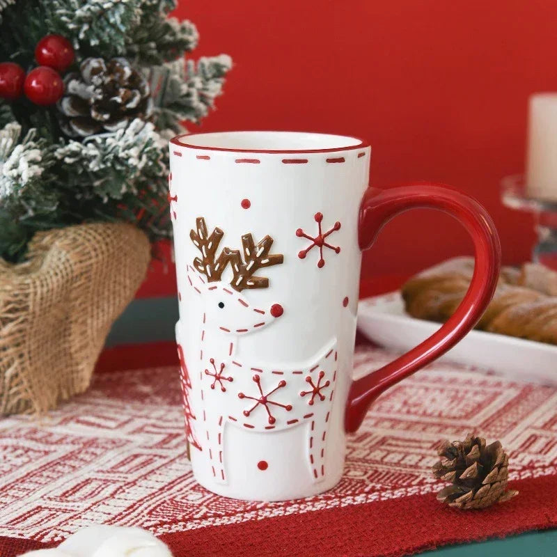 Christmas Embossed Ceramic Mug