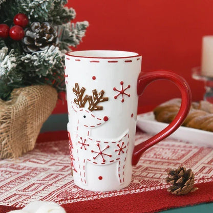 Christmas Embossed Ceramic Mug