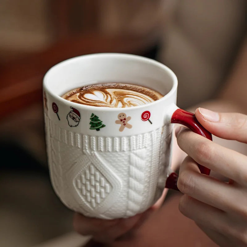 Christmas Woolen Yarn Ceramic Mug