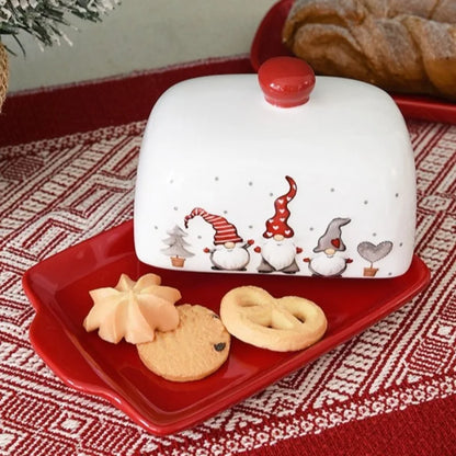 Santa Claus Ceramic Butter & Snack Dish