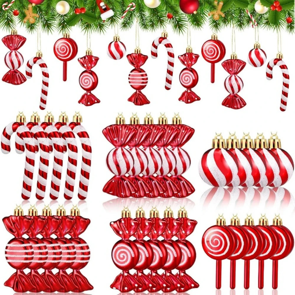 Candy Lollipop Christmas Tree Ornaments Set