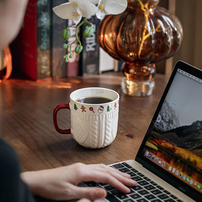 Christmas Woolen Yarn Ceramic Mug