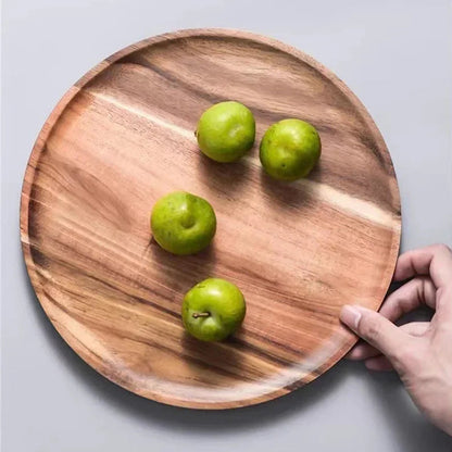 Round Wood Serving Tray