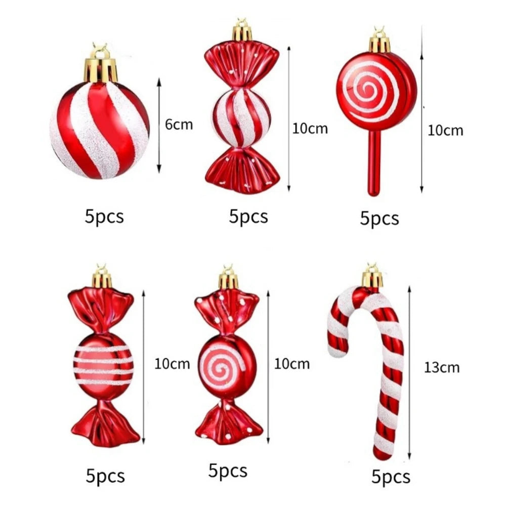 Candy Lollipop Christmas Tree Ornaments Set
