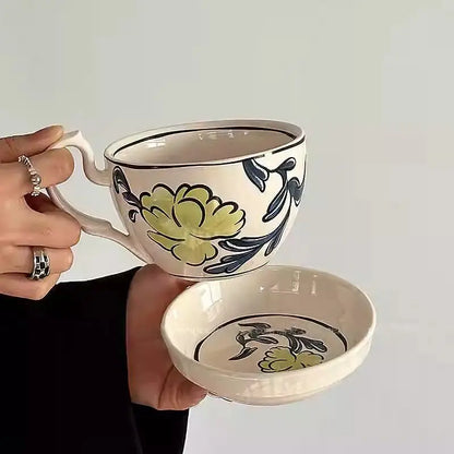 Floral Ceramic Mug Set