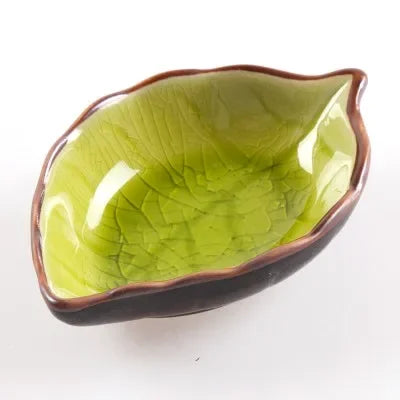 Leaf-Shaped Ceramic Sauce Dish