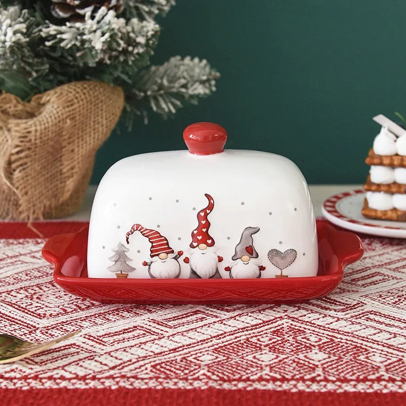 Santa Claus Ceramic Butter & Snack Dish