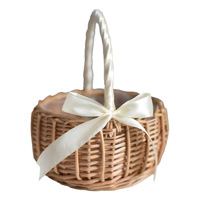Woven Rattan Flower Basket