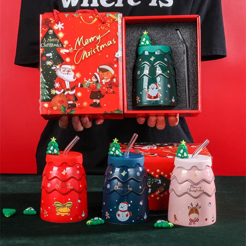 Christmas Mug with Straw