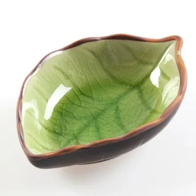 Leaf-Shaped Ceramic Sauce Dish