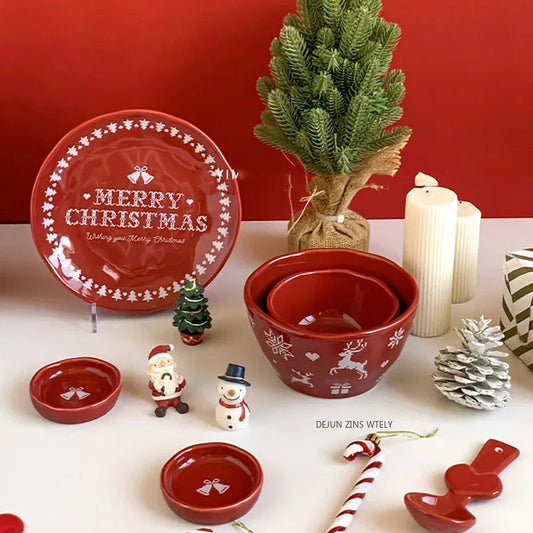 Red Christmas Ceramic Set