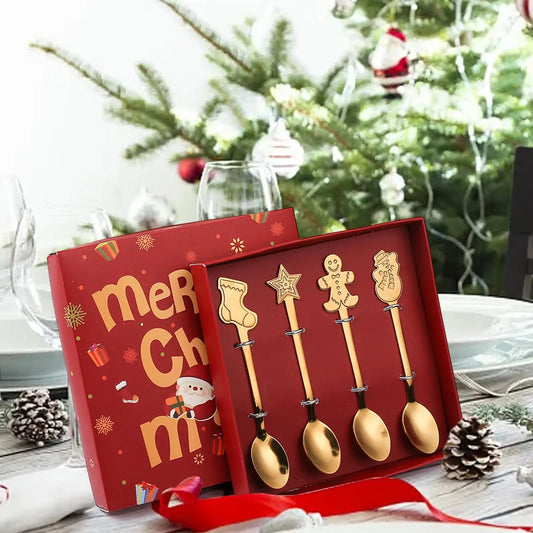 Stainless Steel Christmas Dessert Spoon