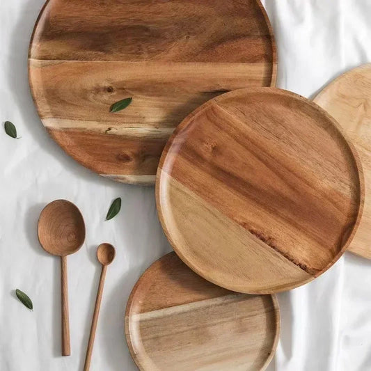 Round Wood Serving Tray