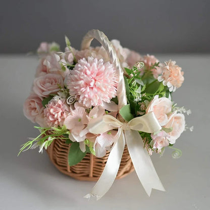 Woven Rattan Flower Basket