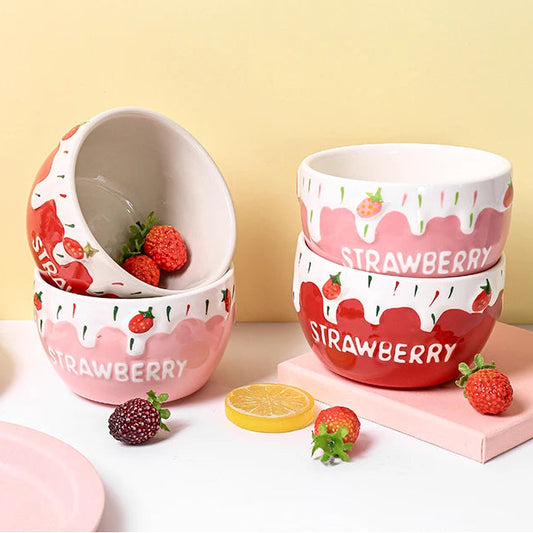 Ceramic Strawberry Dessert Bowl