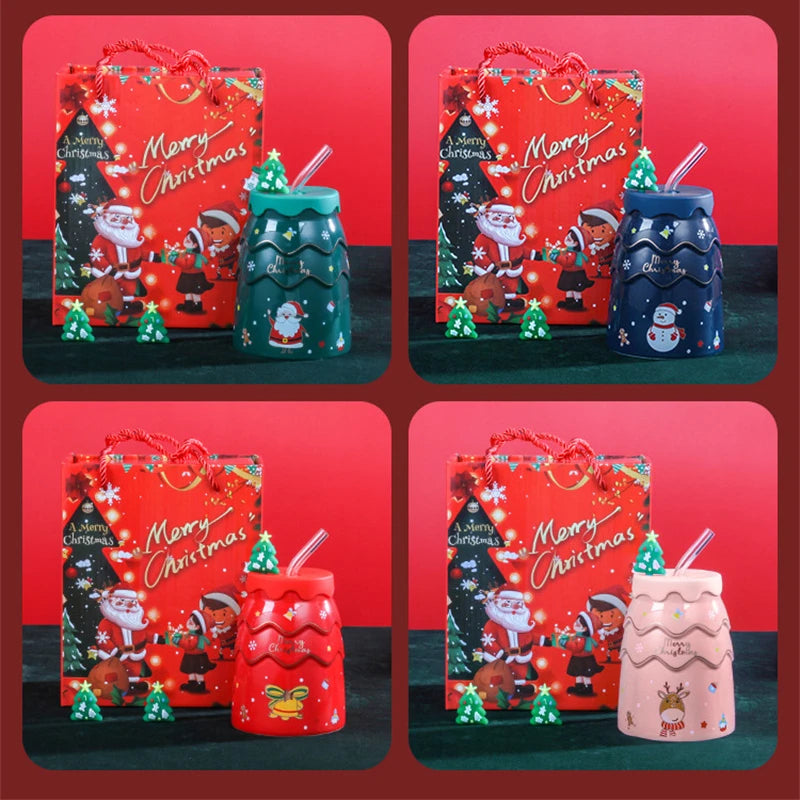 Christmas Mug with Straw