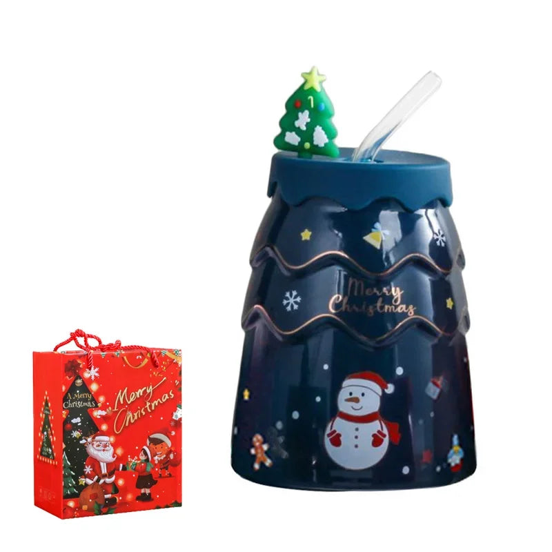 Christmas Mug with Straw