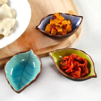 Leaf-Shaped Ceramic Sauce Dish