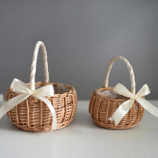 Woven Rattan Flower Basket