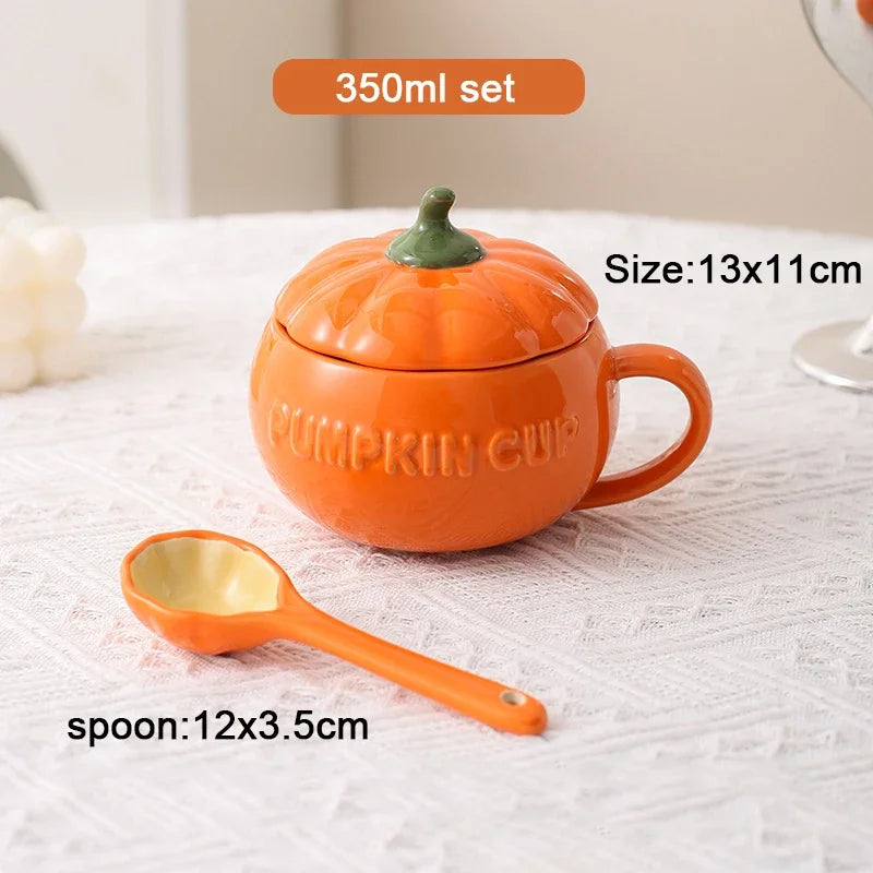 Pumpkin Mug with Lid & Spoon