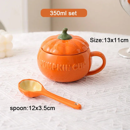 Pumpkin Mug with Lid & Spoon