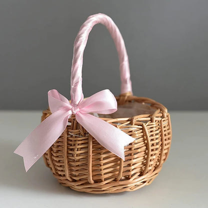Woven Rattan Flower Basket