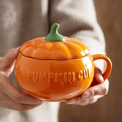 Pumpkin Mug with Lid & Spoon