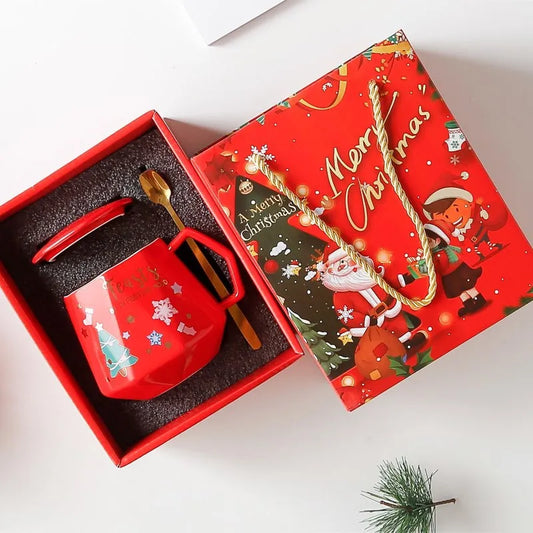 Christmas Ceramic Mug with Lid