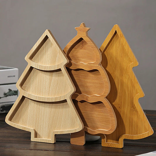 Christmas Tree Wooden Serving Platter