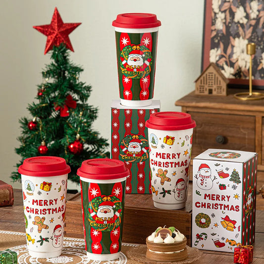Christmas Souvenir Ceramic Mug with Lid
