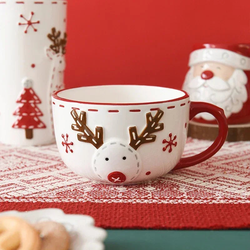 Christmas Embossed Ceramic Mug