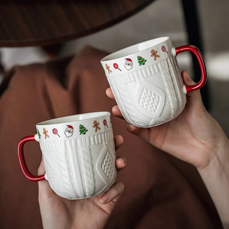 Christmas Woolen Yarn Ceramic Mug