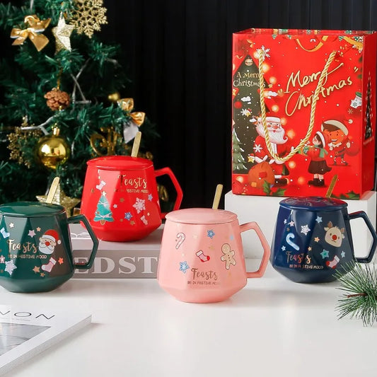 Christmas Ceramic Mug with Lid