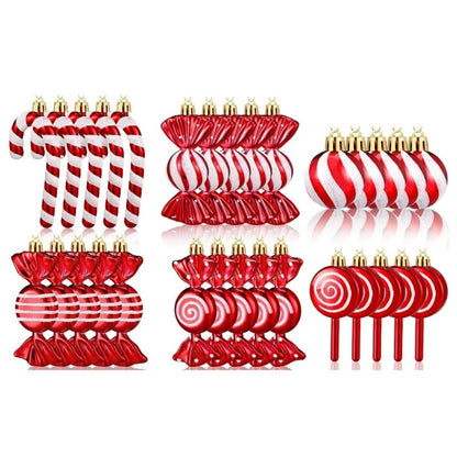Candy Lollipop Christmas Tree Ornaments Set