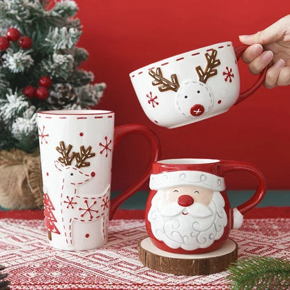 Christmas Embossed Ceramic Mug