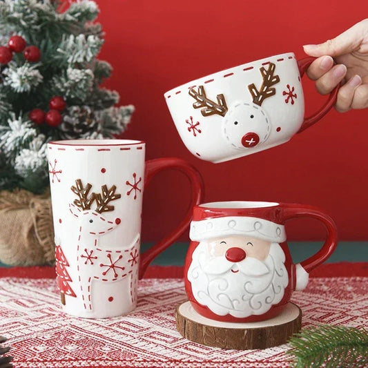 Christmas Embossed Ceramic Mug